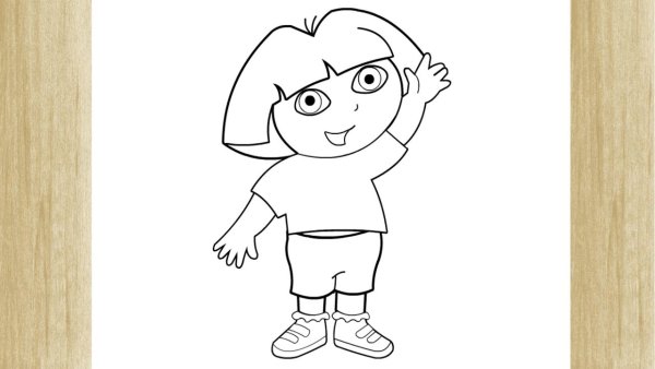 Дора для срисовки карандашом