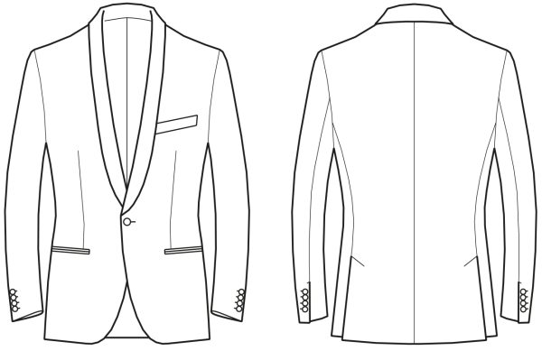Технический эскиз мужского костюма