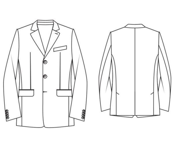 Форма пиджака сбоку вектор