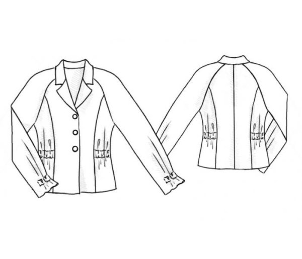 Технический эскиз изделия с рукавом реглан