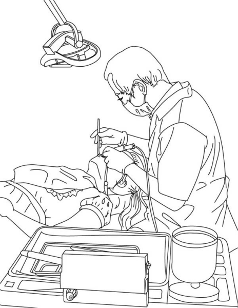 Кабинет стоматолога раскраска