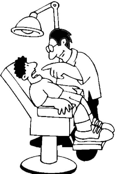 Раскраска зубной врач для детей
