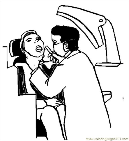 Раскраска зубной врач