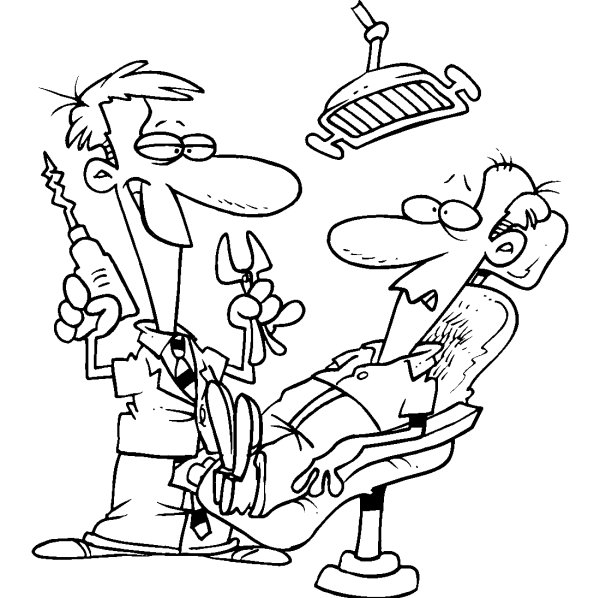 Стоматолог рисунок чб