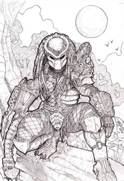 Хищник рисунок на стене