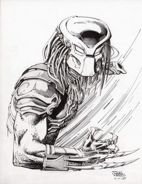 Маска хищника карандашом