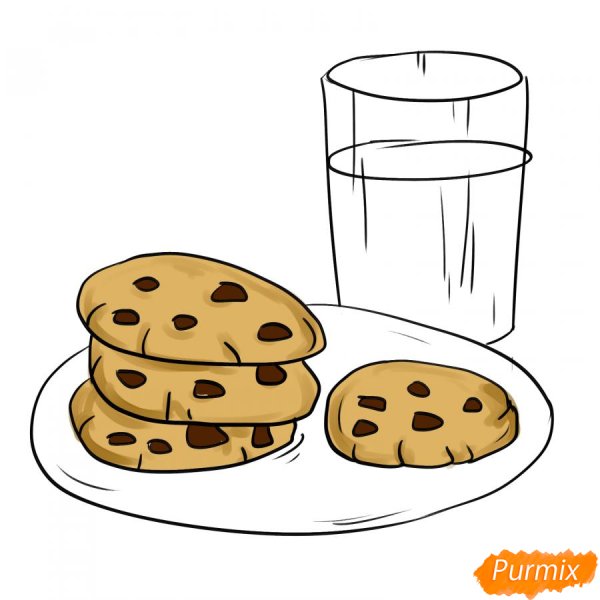 Нарисовать печенье карандашом