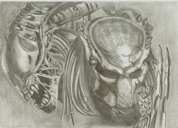 Наколка хищник против чужого