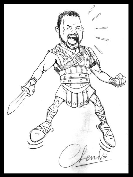 Гладиатор рисунок карандашом