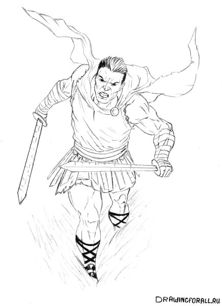 Рисунки гладиаторов для срисовки