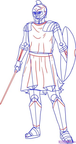 Рисунок гладиатора легко