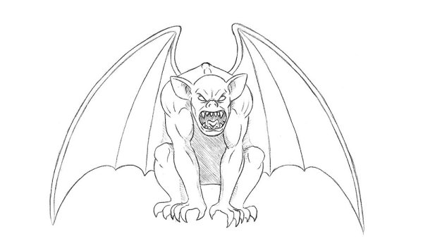 Горгулья раскраска