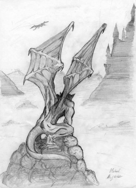 Горгулья карандашом