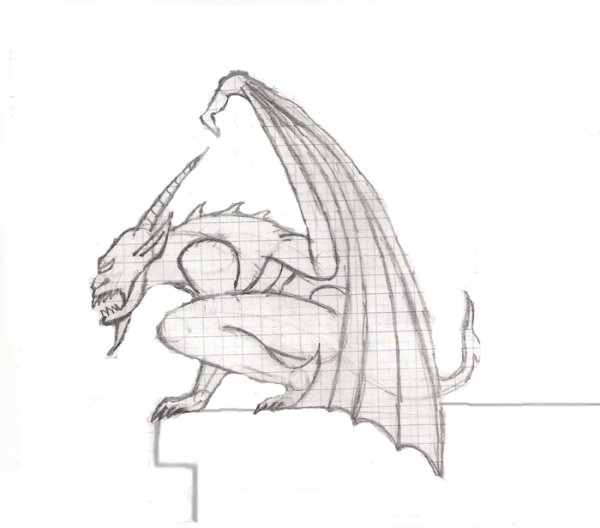 Горгулья карандашом