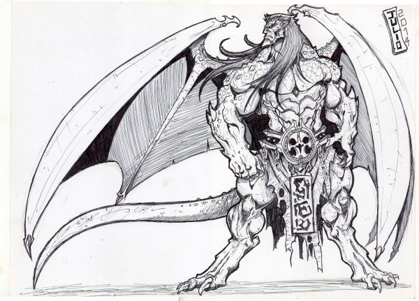 Горгулья нарисовать