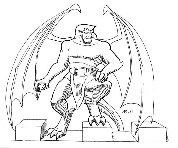 Эскиз демон Горгулья