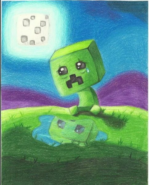 КРИПЕР рисунок карандашом