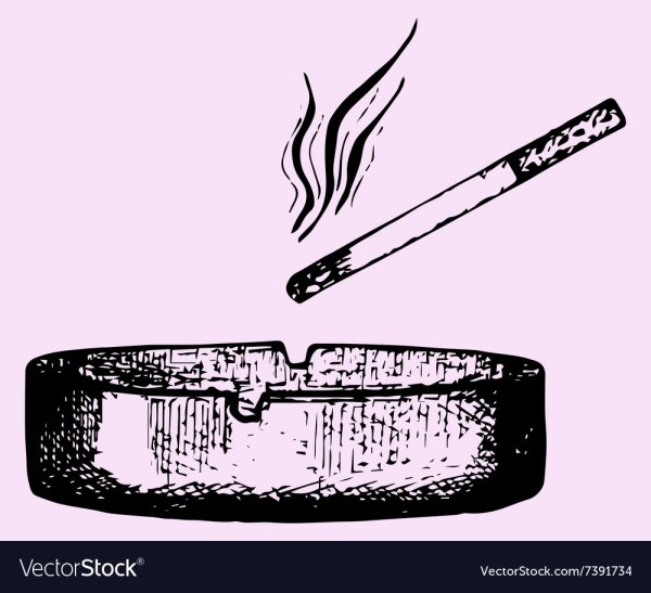 Пепельница с окурками