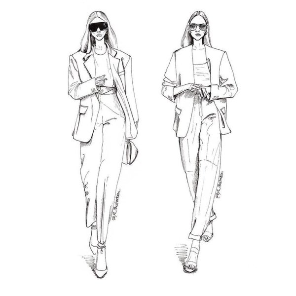 Эскизы модной одежды