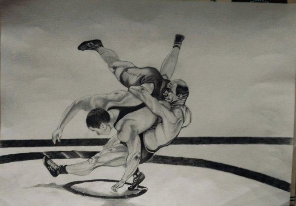 Греко Римская борьба рисунок