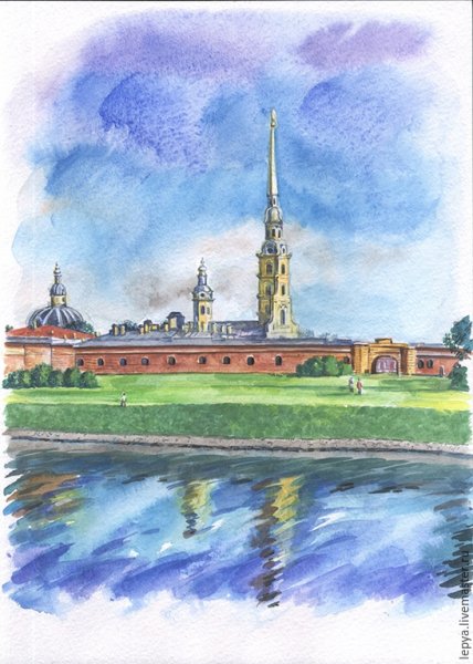 Петропавловская крепость в Санкт-Петербурге рисунок