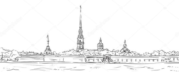 Ростральные колонны Васильевский остров Графика