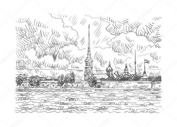 Санкт-Петербург зарисовки Петропавловская крепость