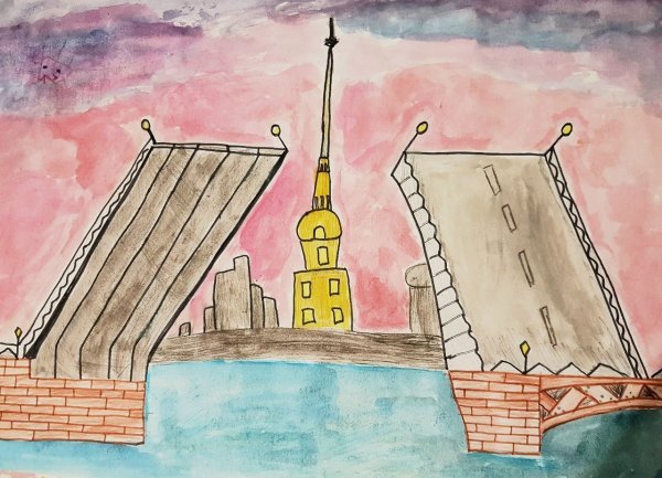 Петропавловская крепость рисунок детский