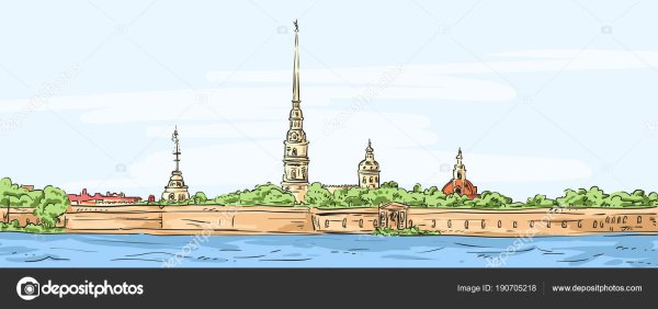 Петропавловская крепость СПБ рисунок
