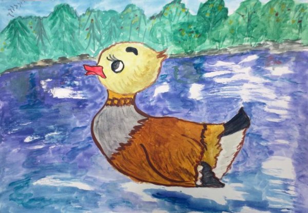 Рисование Мамина Сибиряка серая шейка