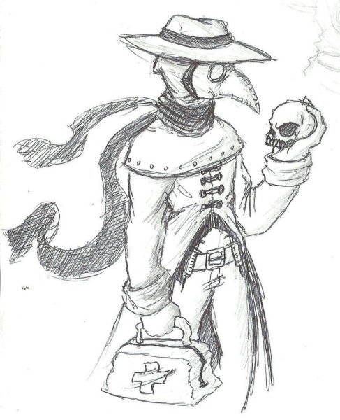 Раскраска чумного доктора