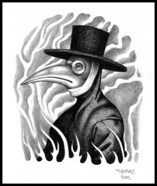 Маска чумного доктора рисунок