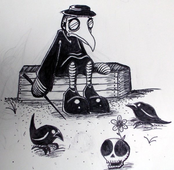 Чумной доктор на скейте