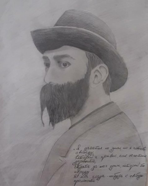 Коста Хетагуров портрет карандашом