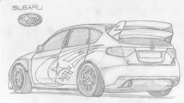 Раскраска Subaru Impreza WRX STI