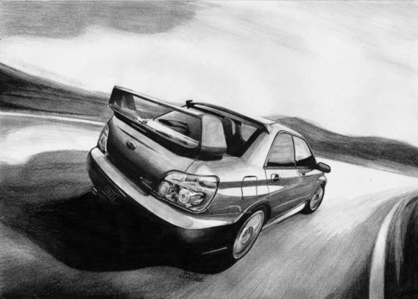 Subaru Impreza карандашом