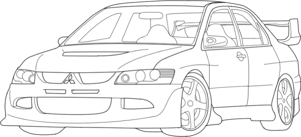 Mitsubishi Lancer Evolution 8 раскраска