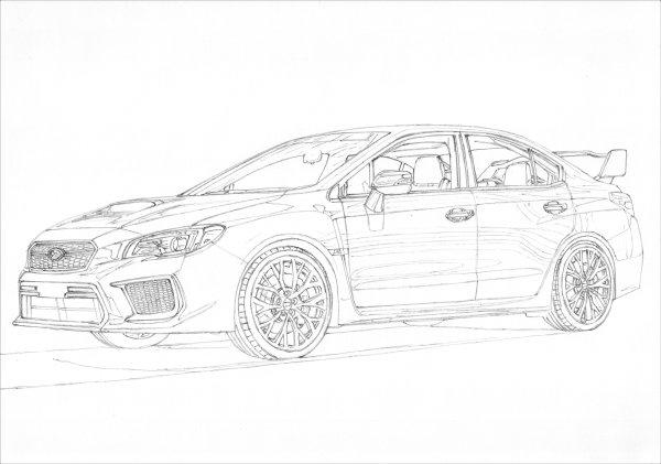 Раскраска Subaru Impreza WRX STI