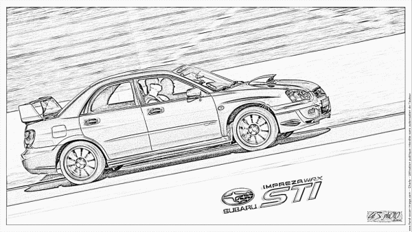 Subaru Impreza WRX STI 2003 раскраски