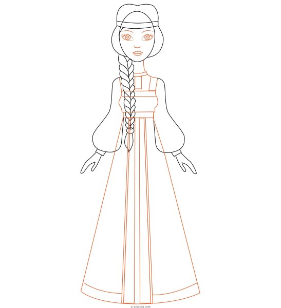 Рисование русского народного костюма