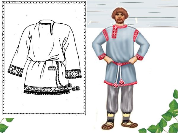 Русский костюм женский раскраска