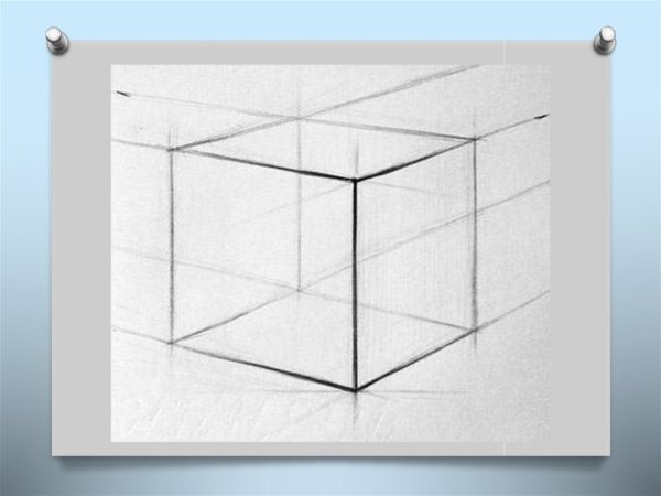 Линейно-конструктивный рисунок Куба