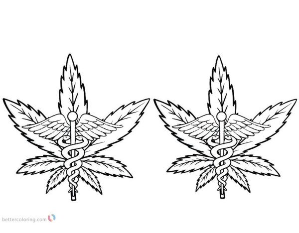 Марихуана раскраска