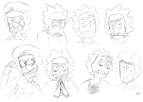 Рик и Морти для срисовки