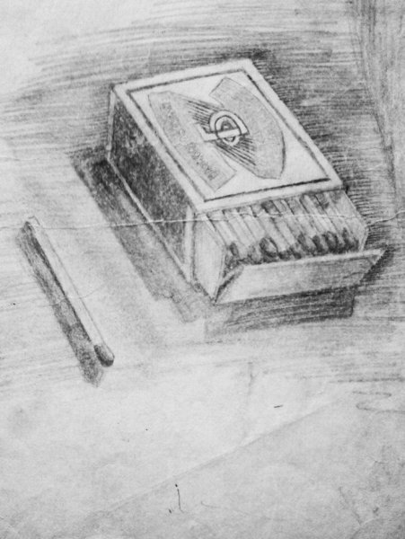 Набросок коробка спичек