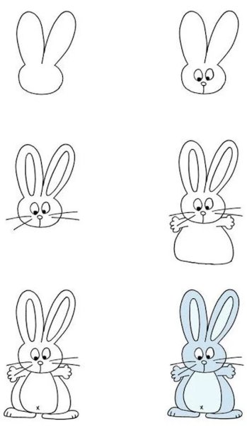 Заяц детский рисунок карандашом