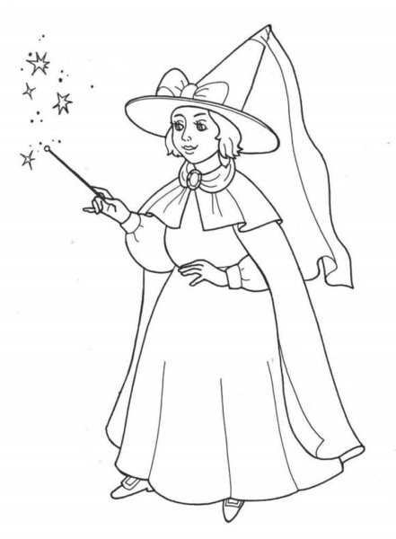 Раскраска баба Яга для детей