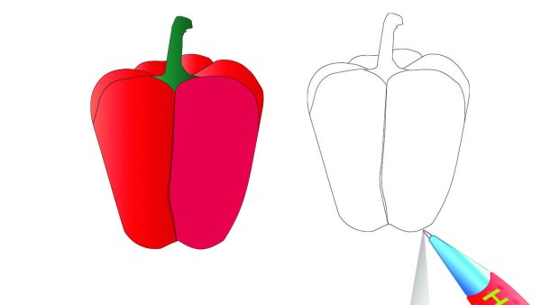 Как рисуется перец