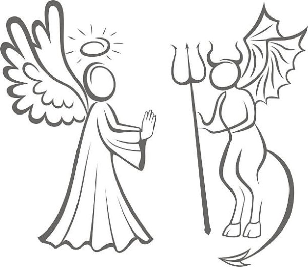 Бог и дьявол карикатура