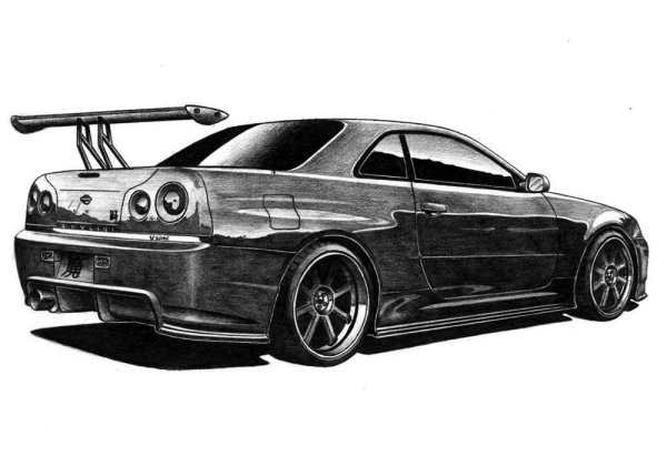 Nissan Skyline r32 раскраска